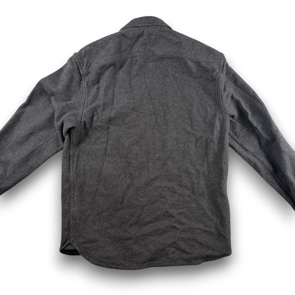Everlane Flannel Overshirt Mens M Charcoal Gray 100% OCS Heavyweight Long Sleeve - Picture 5 of 11